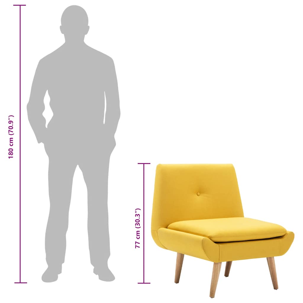 Πολυθρόνα Χωρίς Μπράτσα Κίτρινη Υφασμάτινη - PAKOBAZAAR