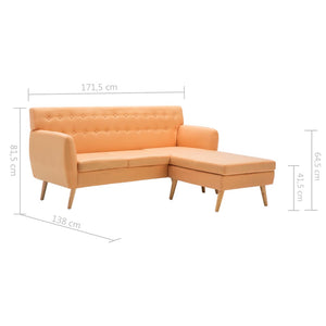 Καναπές ΓωνιακόςΠορτοκαλί 171,5 x 138 x 81,5 εκ. Υφασμάτινος - PAKOBAZAAR