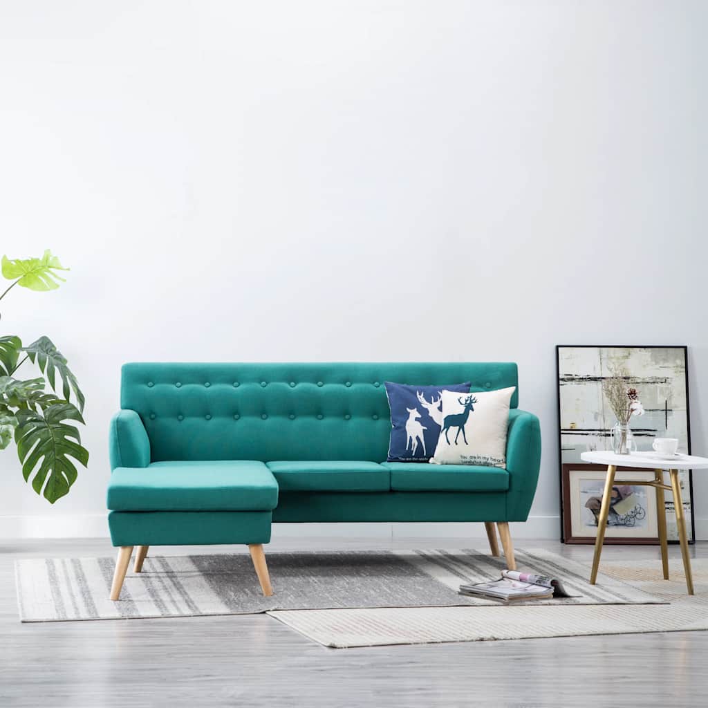 Καναπές Γωνιακός Πράσινος 171,5 x 138 x 81,5 εκ. Υφασμάτινος