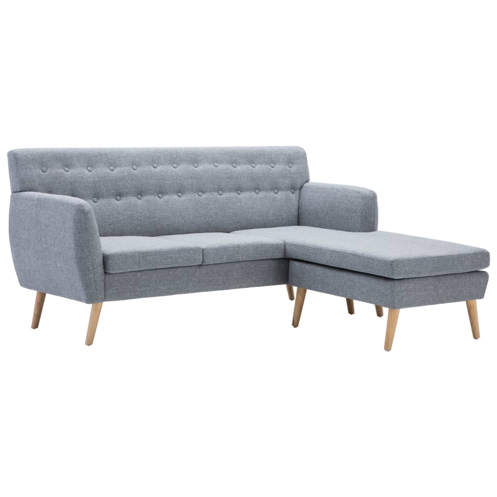 Καναπές Γωνιακός Ανοιχτό Γκρι 171,5x138x81,5 εκ. Υφασμάτινος - PAKOBAZAAR