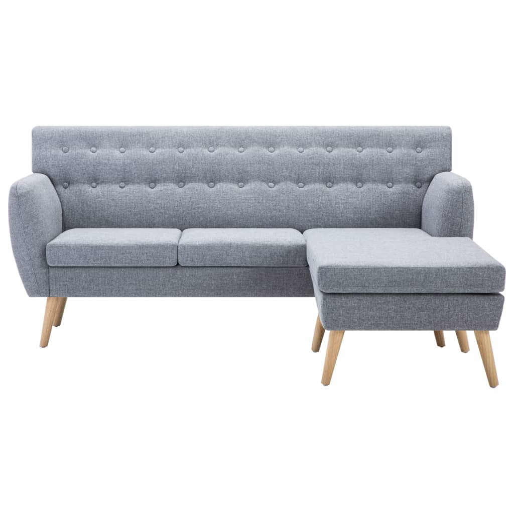 Καναπές Γωνιακός Ανοιχτό Γκρι 171,5x138x81,5 εκ. Υφασμάτινος - PAKOBAZAAR