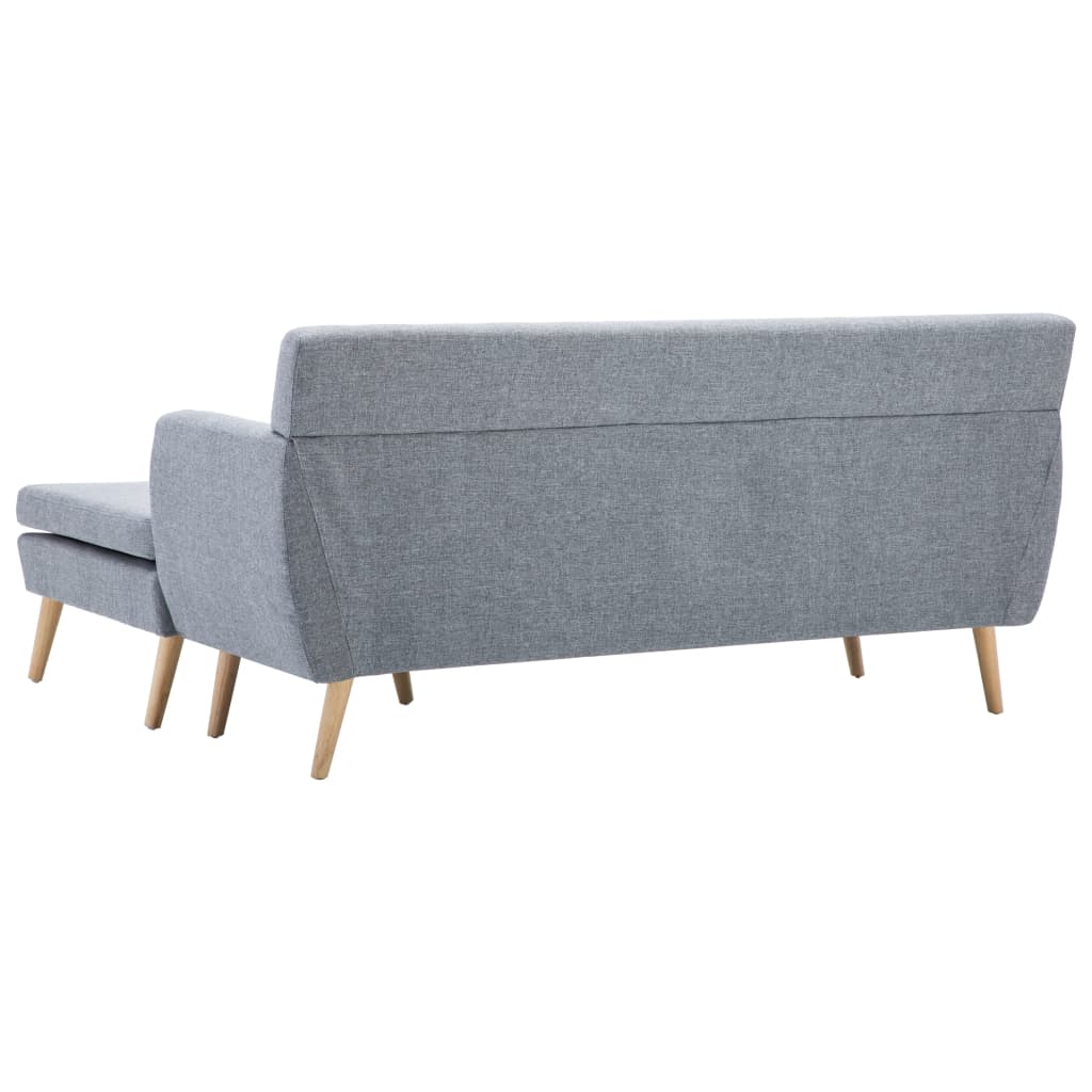 Καναπές Γωνιακός Ανοιχτό Γκρι 171,5x138x81,5 εκ. Υφασμάτινος - PAKOBAZAAR