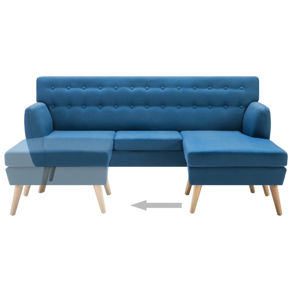 Καναπές Γωνιακός Μπλε 171,5 x 138 x 81,5 εκ. Υφασμάτινος