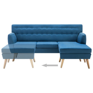 Καναπές Γωνιακός Μπλε 171,5 x 138 x 81,5 εκ. Υφασμάτινος