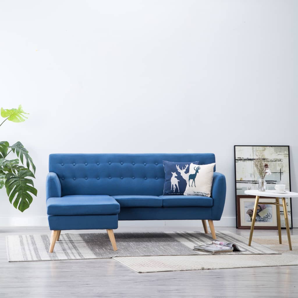 Καναπές Γωνιακός Μπλε 171,5 x 138 x 81,5 εκ. Υφασμάτινος