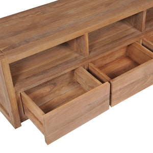 Έπιπλο Τηλεόρασης 120x30x40 εκ Μασίφ Ξύλο Teak/Φυσικό Φινίρισμα - PAKOBAZAAR