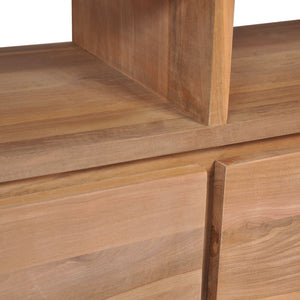 Έπιπλο Τηλεόρασης 120x30x40 εκ Μασίφ Ξύλο Teak/Φυσικό Φινίρισμα - PAKOBAZAAR