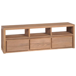 Έπιπλο Τηλεόρασης 120x30x40 εκ Μασίφ Ξύλο Teak/Φυσικό Φινίρισμα - PAKOBAZAAR