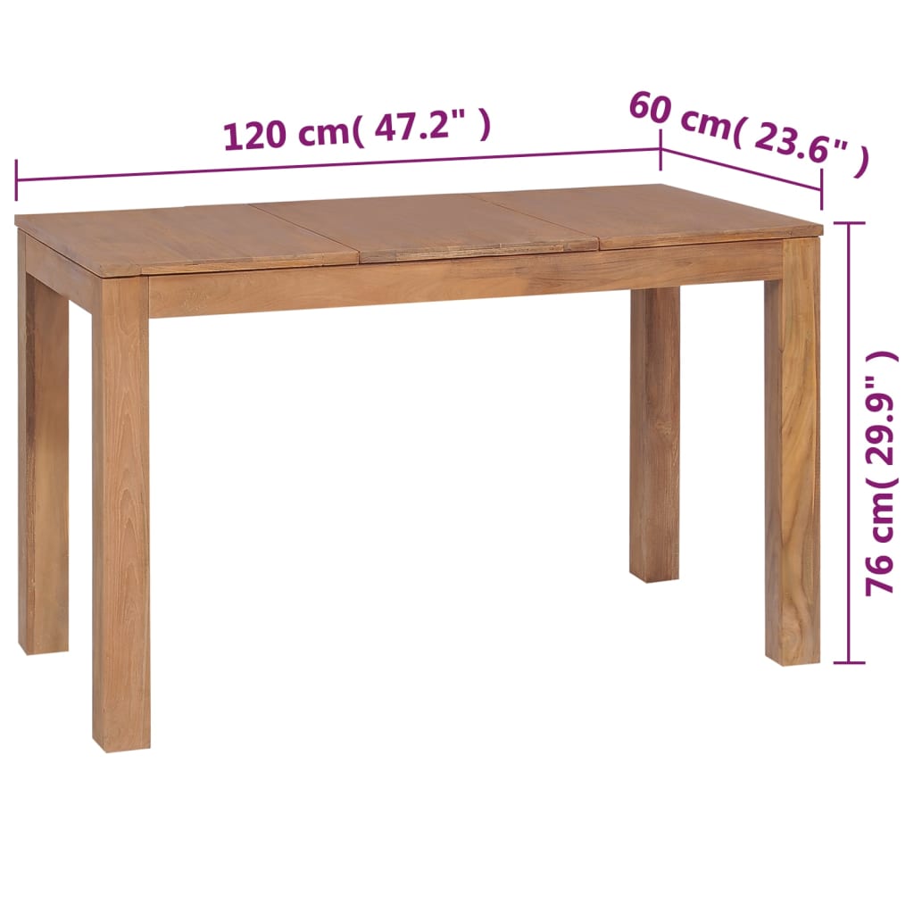 Τραπεζαρία 120 x 60 x 76 εκ. Μασίφ Ξύλο Teak / Φυσικό Φινίρισμα