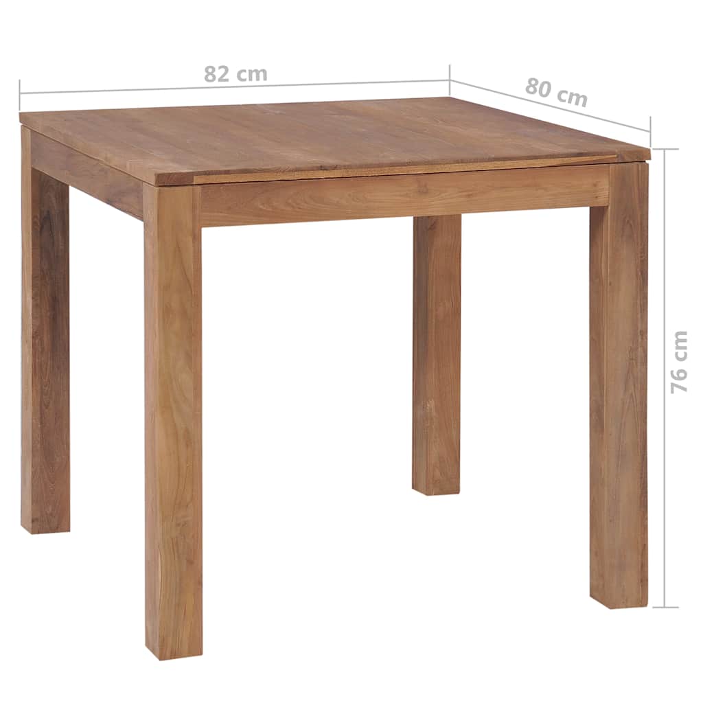 Τραπεζαρία 82 x 80 x 76 εκ. Μασίφ Ξύλο Teak / Φυσικό Φινίρισμα