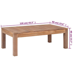 Τραπεζάκι Σαλονιού 110 x 60 x 40 εκ. Ξύλο Teak/Φυσικό Φινίρισμα