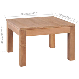 Τραπεζάκι Σαλονιού 60 x 60 x 40 εκ. Ξύλο Teak/Φυσικό Φινίρισμα - Pakobazaar
