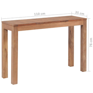 Τραπέζι Κονσόλα 110x35x76 εκ. Μασίφ Ξύλο Teak/Φυσικό Φινίρισμα
