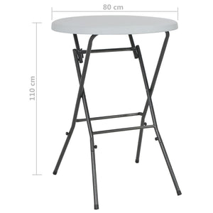 Τραπέζι Μπαρ Πτυσσόμενο Λευκό 80 x 110 εκ. από HDPE - Pakobazaar