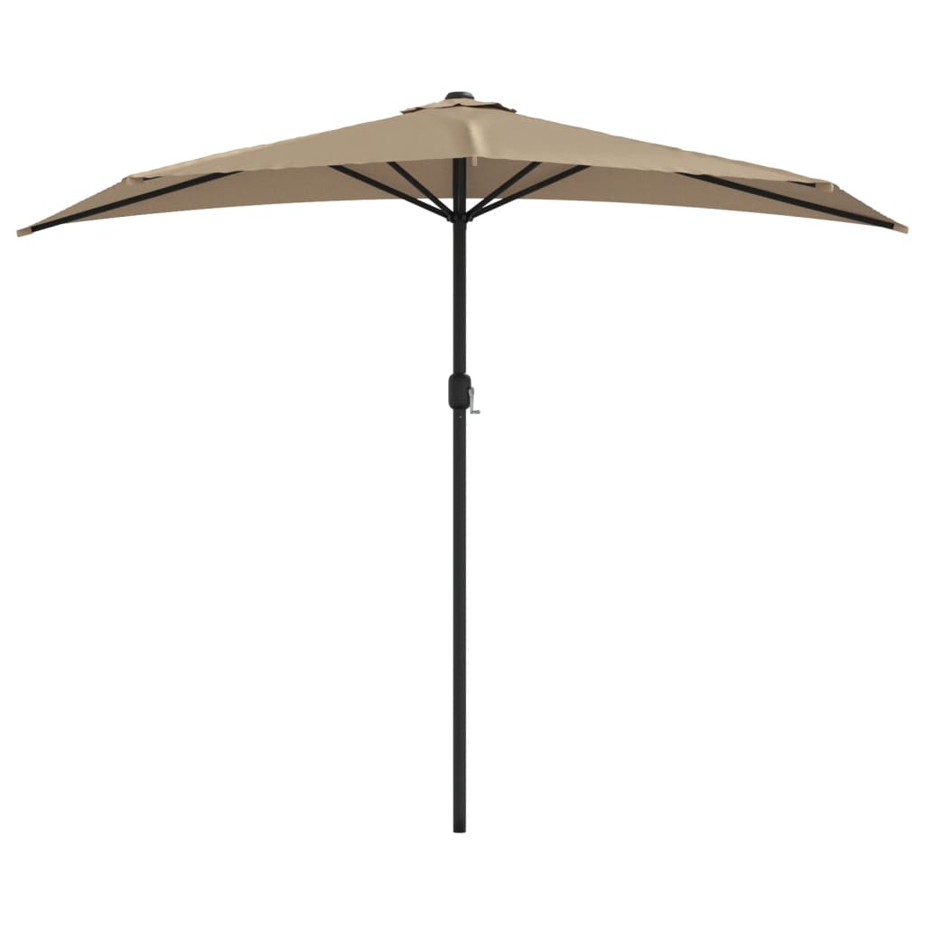 Ομπρέλα Βεράντας Ημικυκλική Χρώμα Taupe 270x144 εκ Ιστός Αλουμ. - Pakobazaar