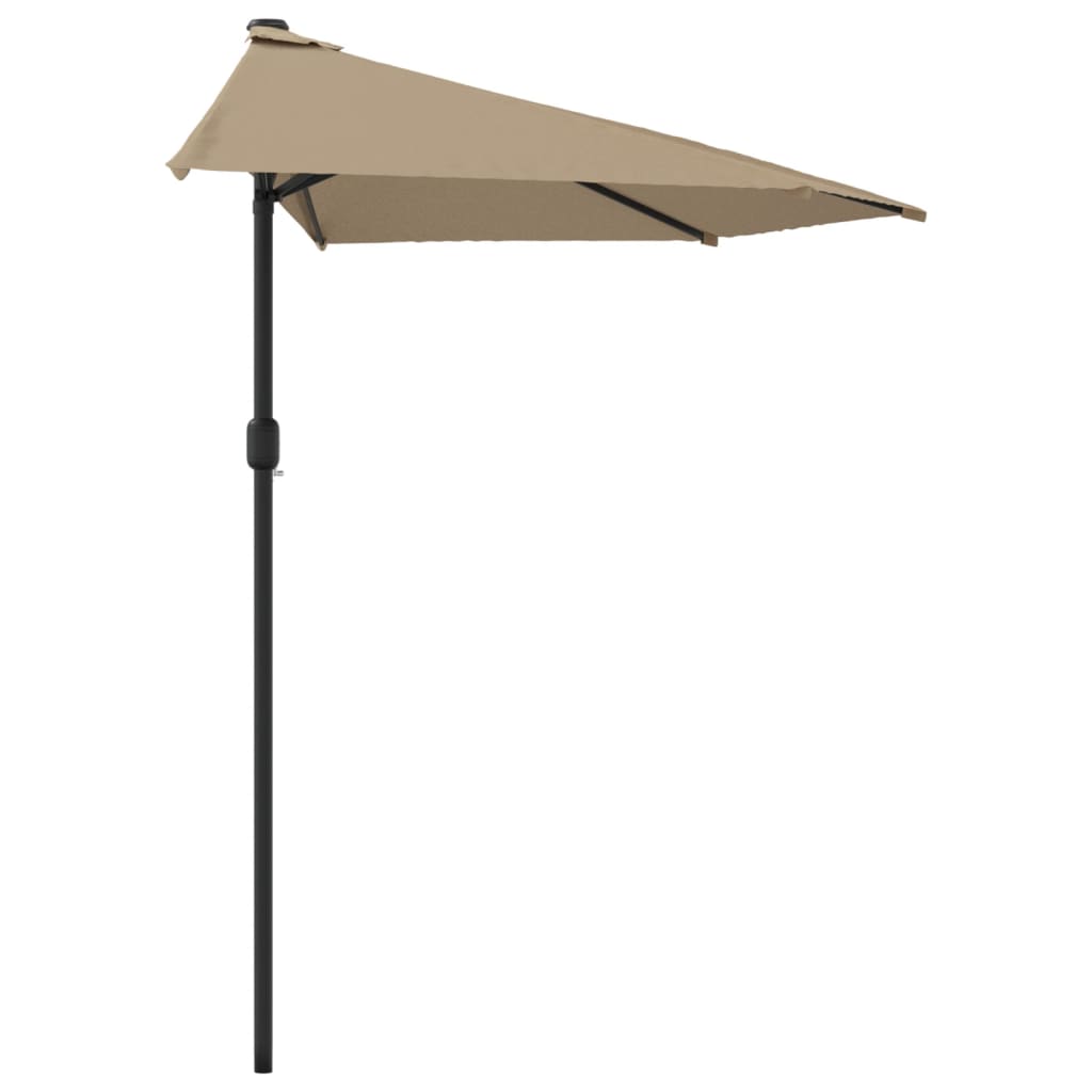 Ομπρέλα Βεράντας Ημικυκλική Χρώμα Taupe 270x144 εκ Ιστός Αλουμ. - Pakobazaar