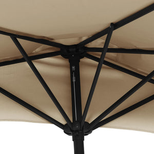 Ομπρέλα Βεράντας Ημικυκλική Χρώμα Taupe 270x144 εκ Ιστός Αλουμ. - Pakobazaar