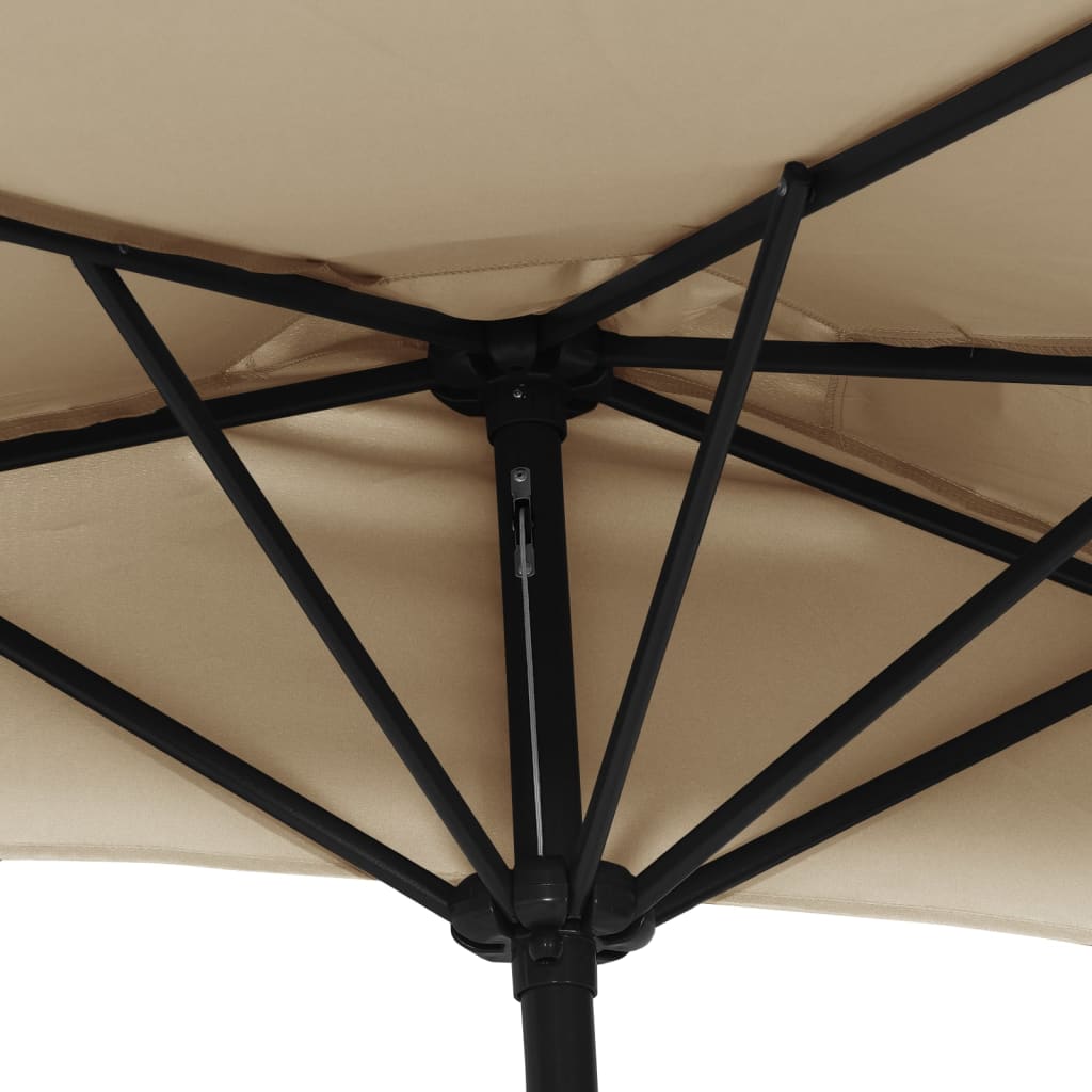 Ομπρέλα Βεράντας Ημικυκλική Χρώμα Taupe 300x155 εκ Ιστός Αλουμ. - Pakobazaar