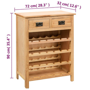 Κάβα Κρασιών 72 x 32 x 90 εκ. από Μασίφ Ξύλο Δρυός - PAKOBAZAAR