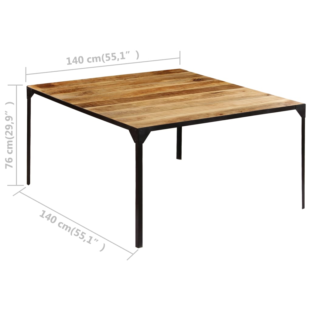 Τραπεζαρία 140 x 140 x 76 εκ. από Μασίφ Ξύλο Μάνγκο - Pakobazaar