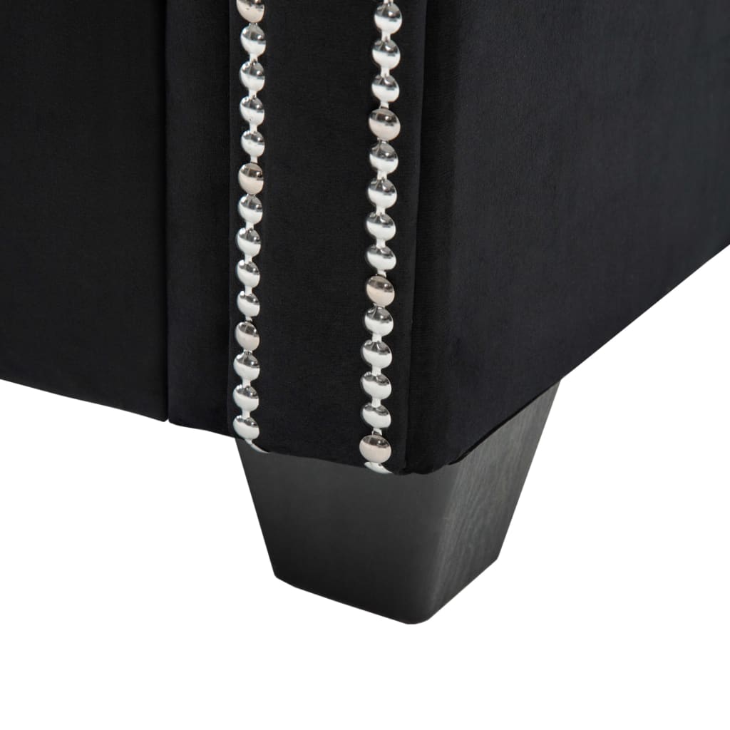 Καναπές Τριθέσιος Chesterfield Μαύρος 199 x 75 x 72 εκ. Βελούδο - Pakobazaar