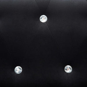 Καναπές Τριθέσιος Chesterfield Μαύρος 199 x 75 x 72 εκ. Βελούδο - Pakobazaar