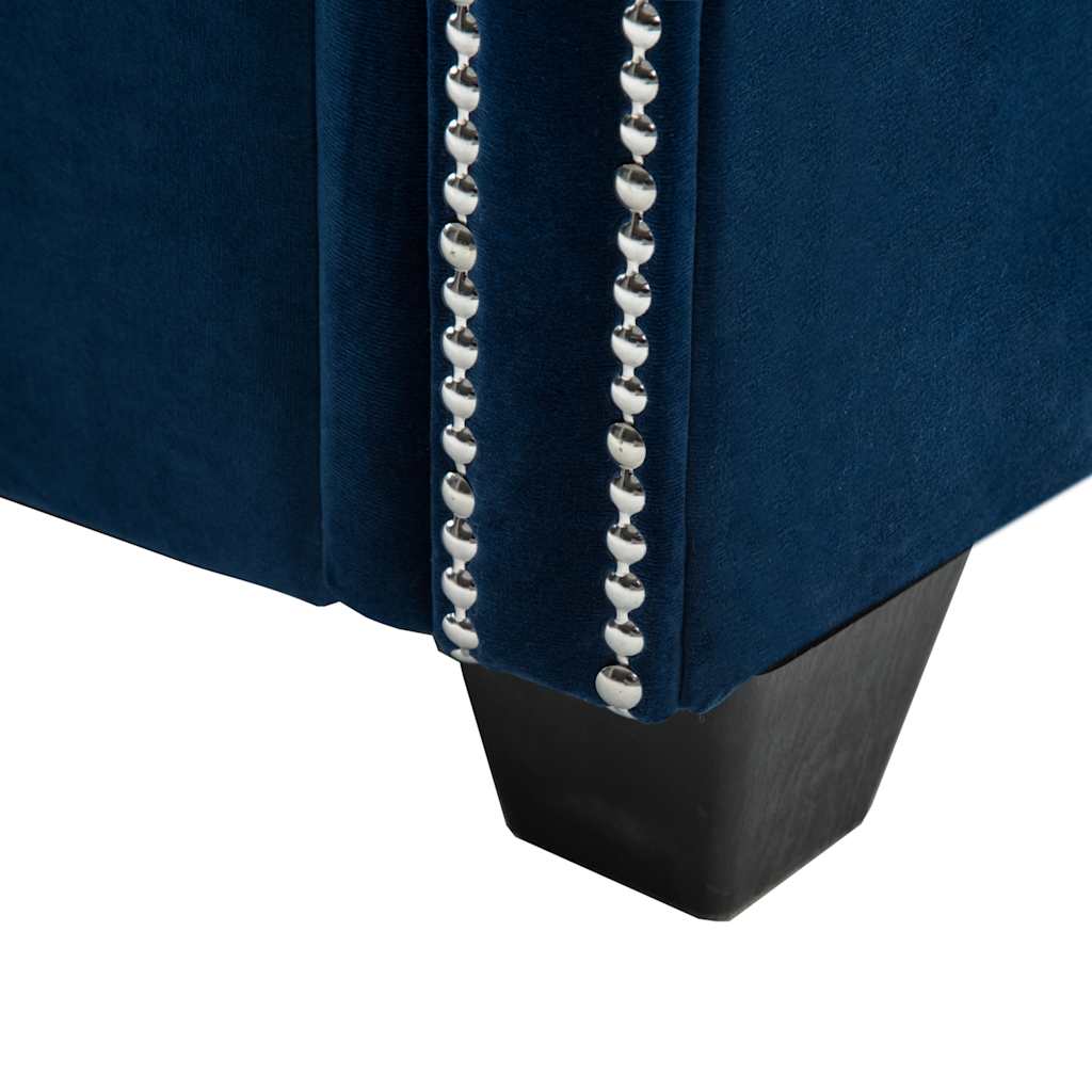 Καναπές Τριθέσιος Chesterfield Μπλε 199 x 75 x 72 εκ. Βελούδο - Pakobazaar