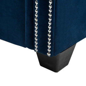 Καναπές Τριθέσιος Chesterfield Μπλε 199 x 75 x 72 εκ. Βελούδο - Pakobazaar
