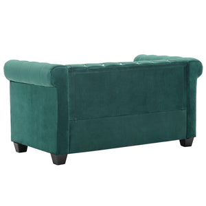 Καναπές Διθέσιος Chesterfield Πράσινος 146x75x72 εκ. Βελούδο - Pakobazaar