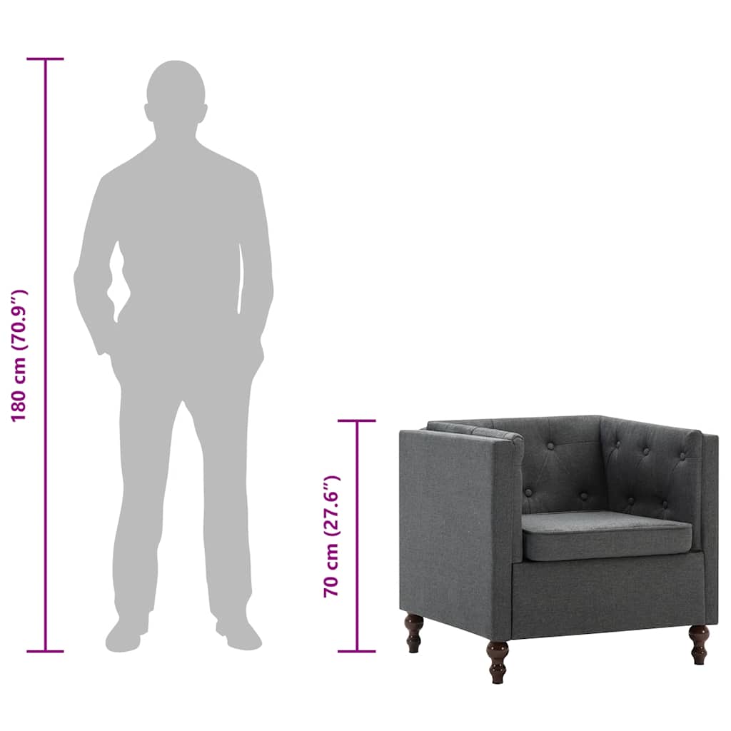 Πολυθρόνα Σκούρο Γκρι Υφασμάτινη - PAKOBAZAAR