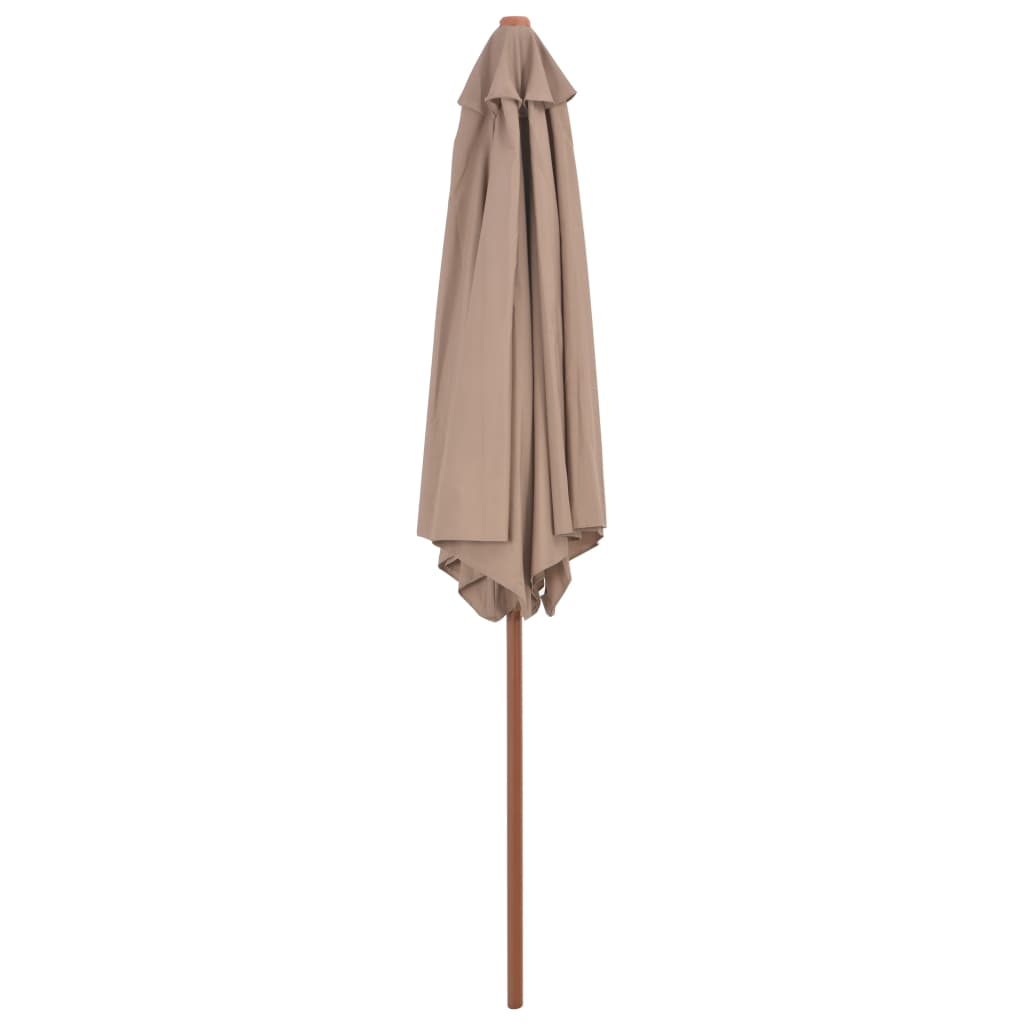 Ομπρέλα Κήπου Χρώμα Taupe 270 εκ. με Ξύλινο Ιστό - Pakobazaar
