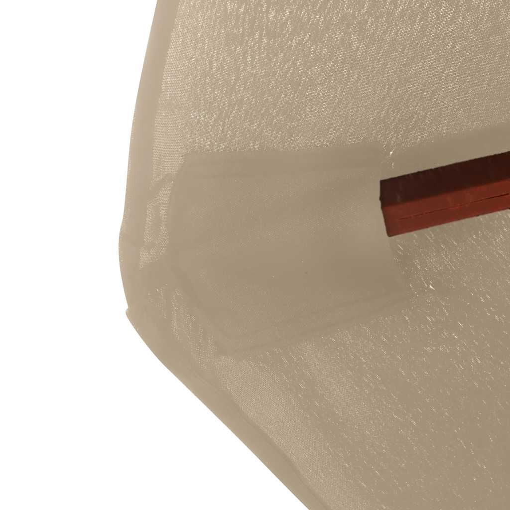 Ομπρέλα Κήπου Χρώμα Taupe 350 εκ. με Ξύλινο Ιστό - Pakobazaar