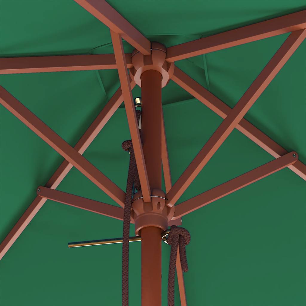 Ομπρέλα Κήπου Πράσινη 150 x 200 εκ. με Ξύλινο Ιστό