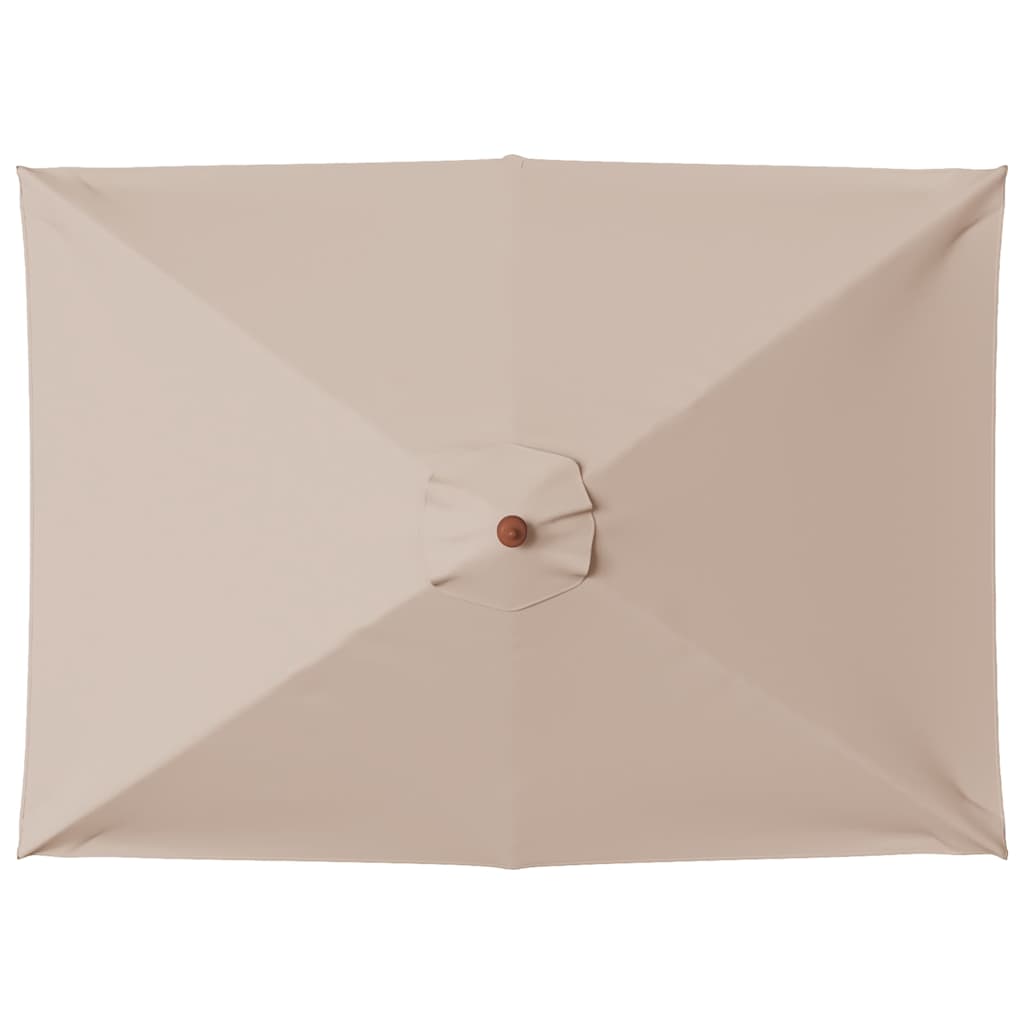 Ομπρέλα Κήπου Χρώμα Taupe 150 x 200 εκ. με Ξύλινο Ιστό