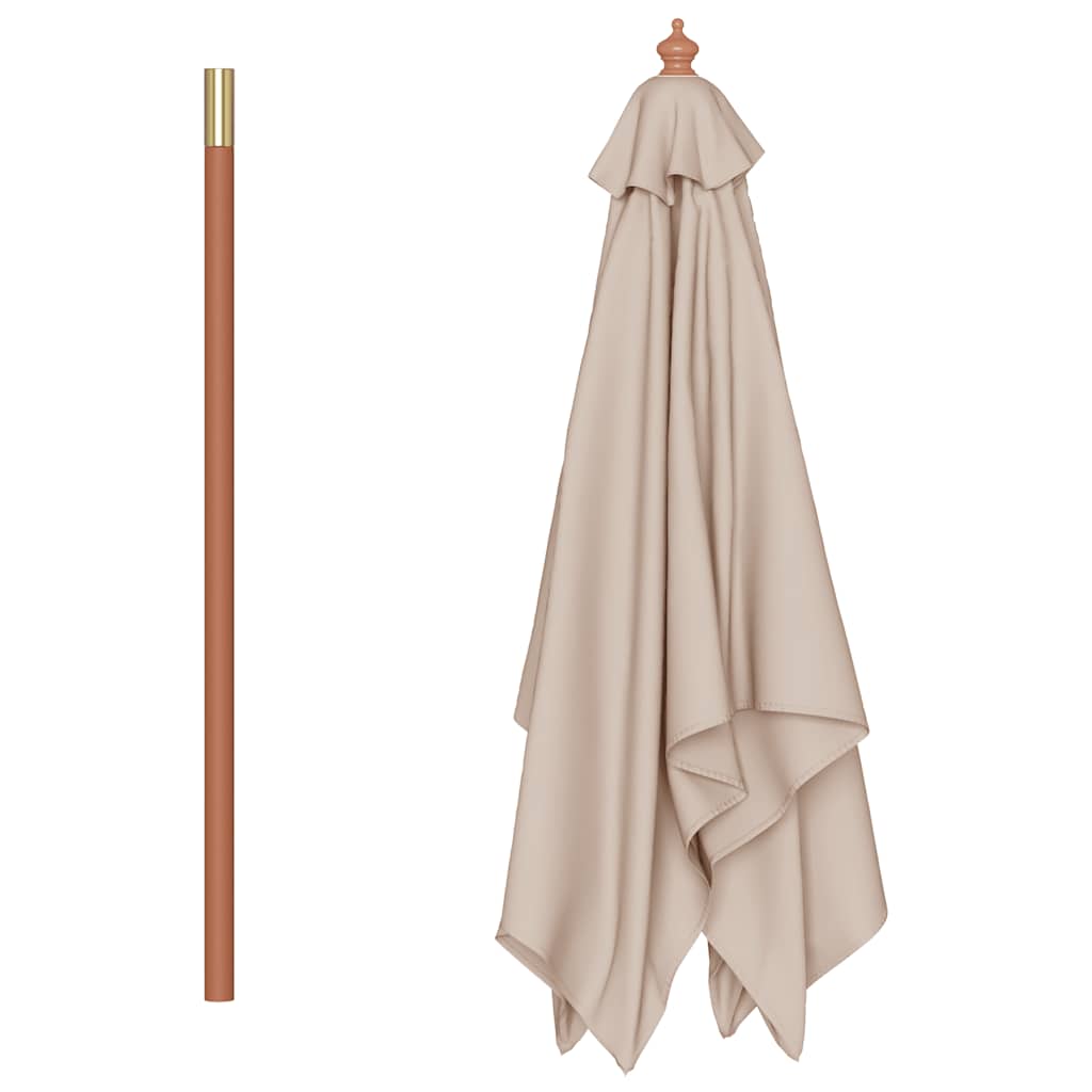 Ομπρέλα Κήπου Χρώμα Taupe 150 x 200 εκ. με Ξύλινο Ιστό