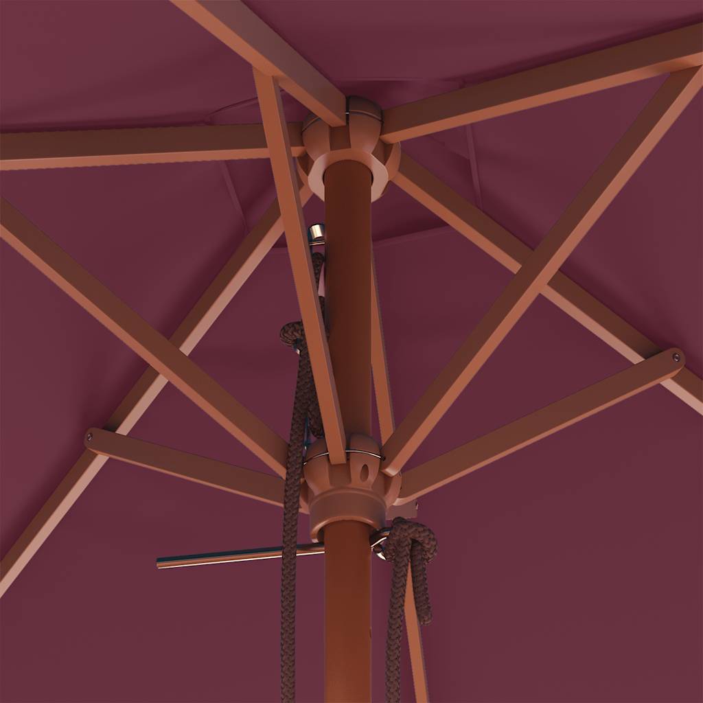 Ομπρέλα Κήπου Μπορντό 150x200 εκ. με Ξύλινο Ιστό