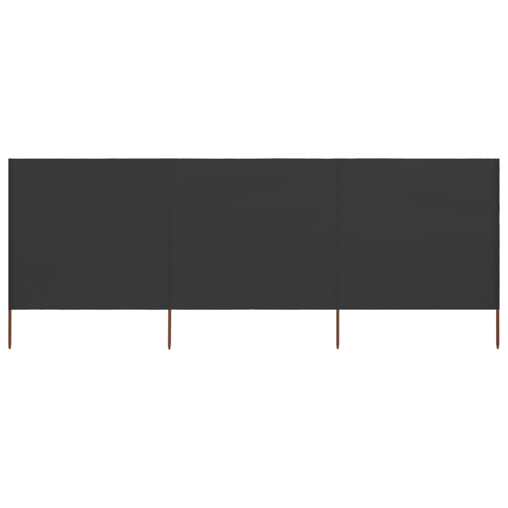 Προστατευτικό Αέρα με 3 Πάνελ Ανθρακί 400 x 120 εκ. Υφασμάτινο