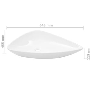 Νιπτήρας Τριγωνικός Λευκός 645 x 455 x 115 χιλ. Κεραμικός