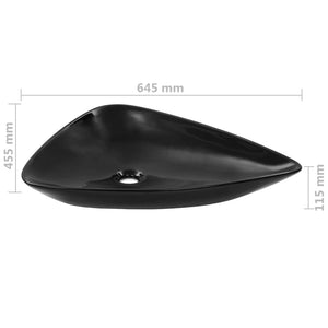 Νιπτήρας Τριγωνικός Μαύρος 645 x 455 x 115 χιλ. Κεραμικός - PAKOBAZAAR
