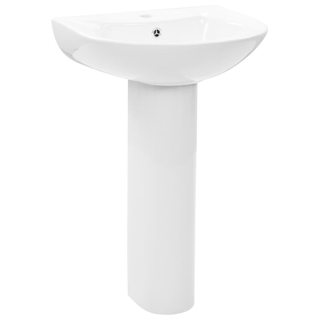 Νιπτήρας Επιδαπέδιος με Κολόνα Λευκός 520x440x190 χιλ Κεραμικός - PAKOBAZAAR
