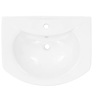 Νιπτήρας Επιδαπέδιος με Κολόνα Λευκός 650x520x200 χιλ Κεραμικός - PAKOBAZAAR
