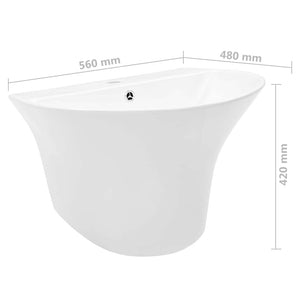 Λεκάνη Λευκό 56 x 48 x 42 εκ. Γυαλιστερή Κεραμική - PAKOBAZAAR
