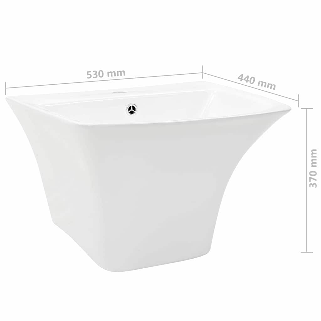 Λεκάνη Λευκό 53 x 44 x 37 εκ. Γυαλιστερή Κεραμική - PAKOBAZAAR