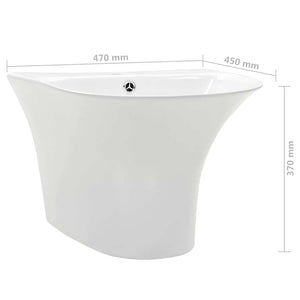 Λεκάνη Λευκό 47 x 45 x 37 εκ Γυαλιστερή Κεραμική - PAKOBAZAAR