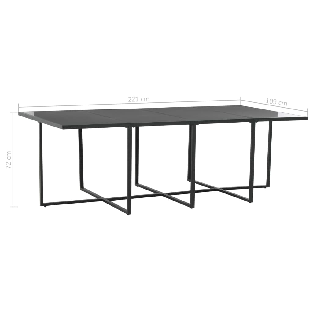 Σετ Τραπεζαρίας Εξ. Χώρου 9 τεμ. Μαύρο Συνθ. Ρατάν με Μαξιλάρια