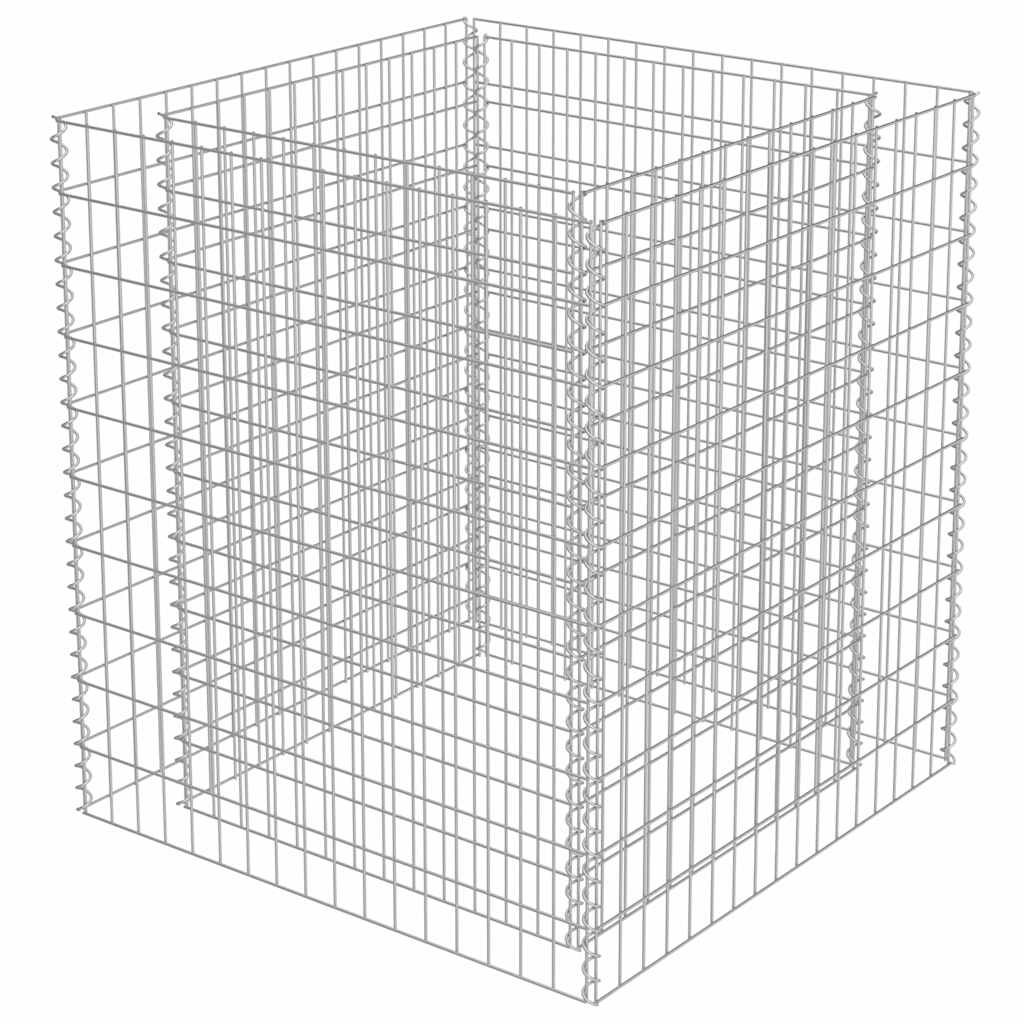 Συρματοκιβώτιο-Γλάστρα Υπερυψωμένη 90x90x100 εκ. Γαλβ. Χάλυβας - PAKOBAZAAR