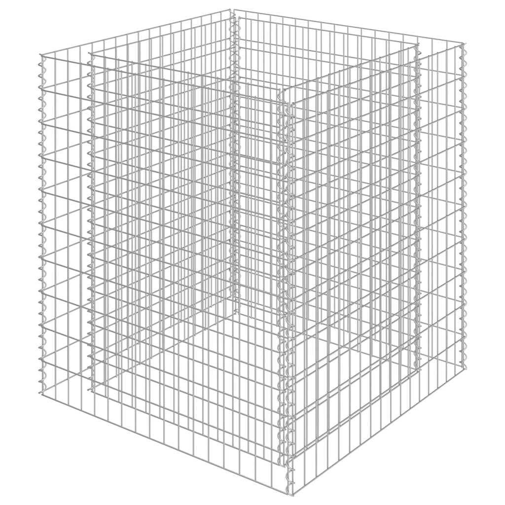 Συρματοκιβώτιο-Γλάστρα Υπερυψωμένη 90x90x100 εκ. Γαλβ. Χάλυβας - PAKOBAZAAR