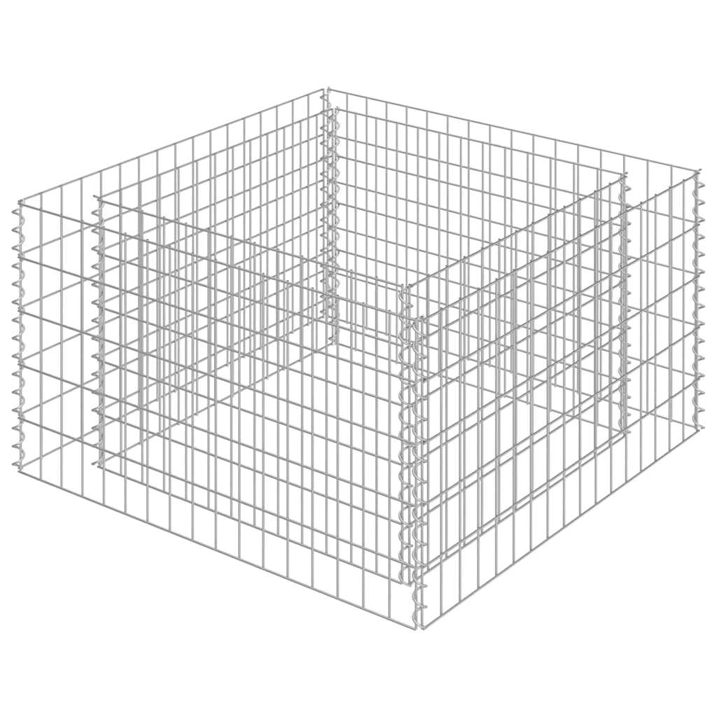 Συρματοκιβώτιο-Γλάστρα Υπερυψωμένη 90x90x50 εκ. Γαλβ. Χάλυβας - PAKOBAZAAR
