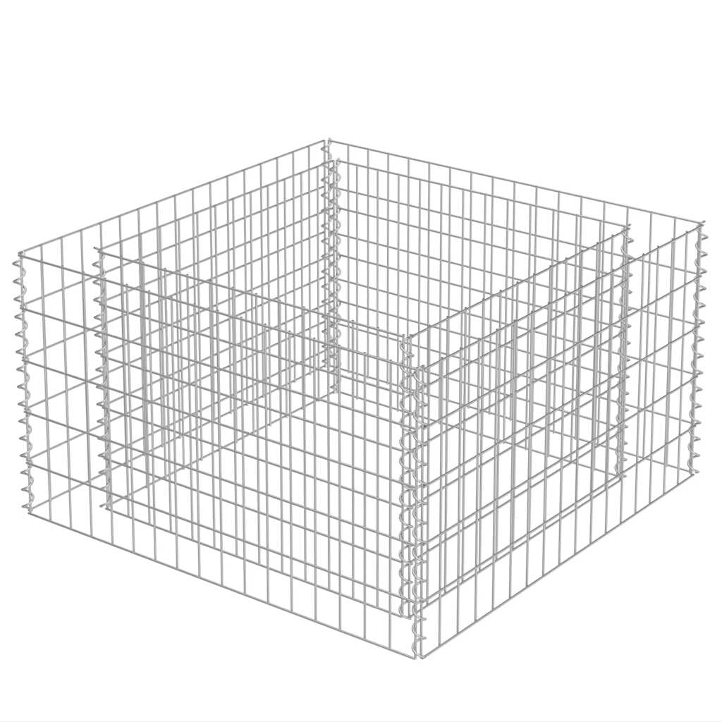 Συρματοκιβώτιο-Γλάστρα Υπερυψωμένη 90x90x50 εκ. Γαλβ. Χάλυβας - PAKOBAZAAR