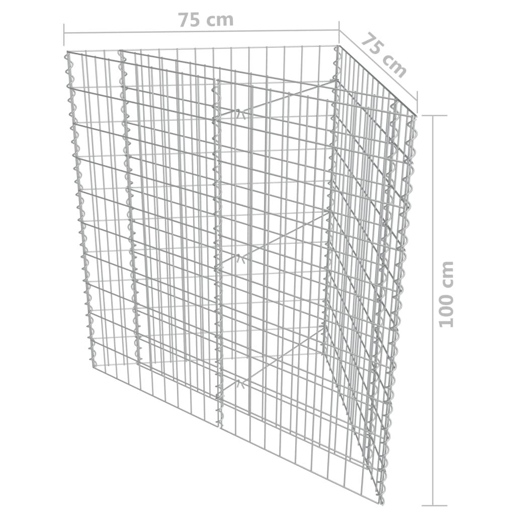 Συρματοκιβώτιο-Γλάστρα Υπερυψωμένη 75x75x100 εκ. Γαλβ. Χάλυβας - Pakobazaar